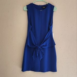 Lulu's Blue front tie sleeveless mini dress